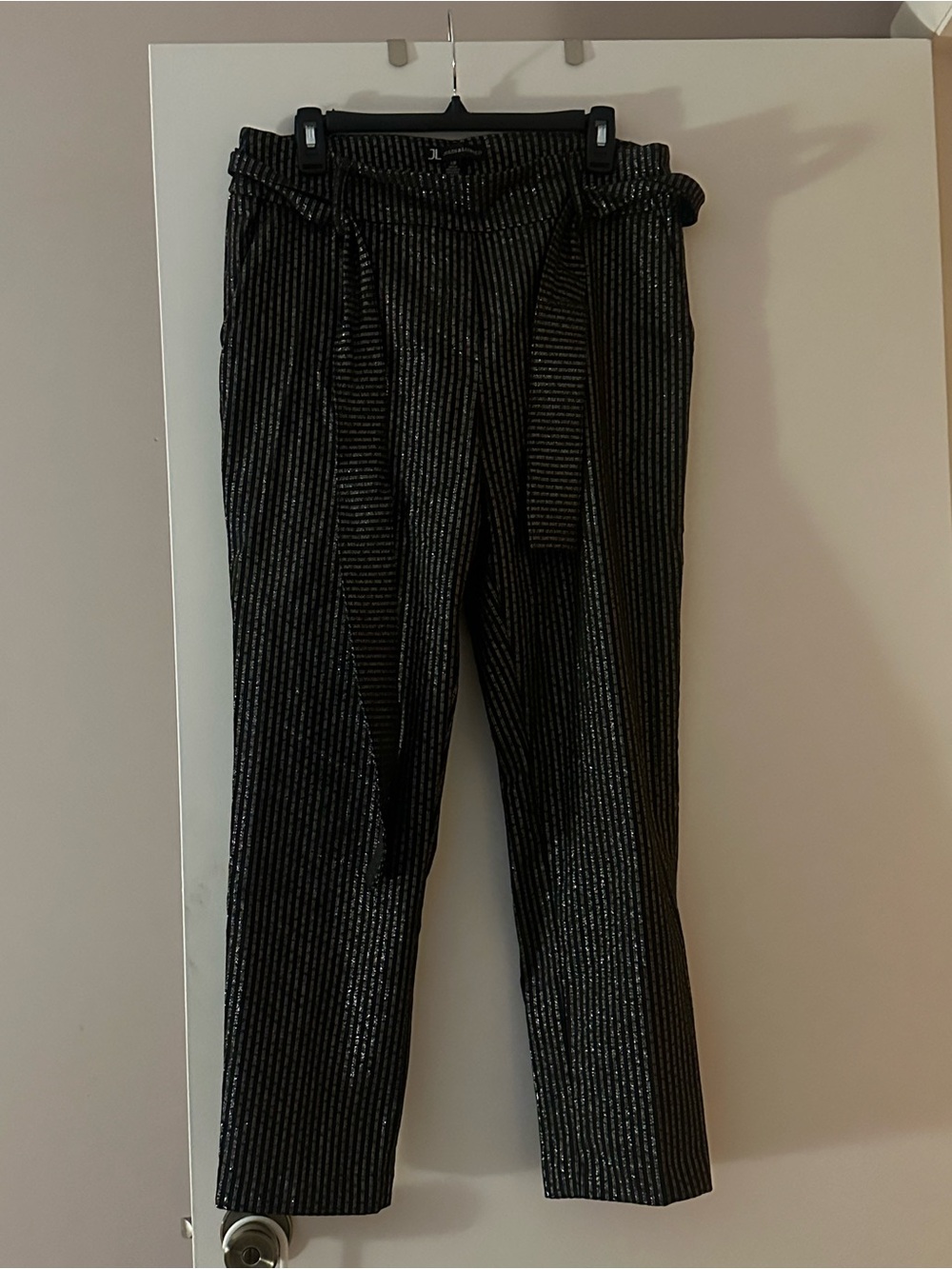 Jules & Leopold Black and Gold Metallic Stripe Pants